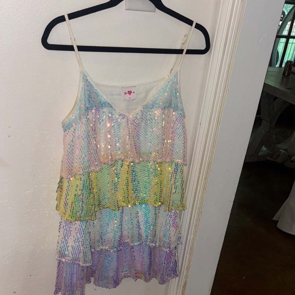 Buddy Love Sequin Rainbow Midi Dress